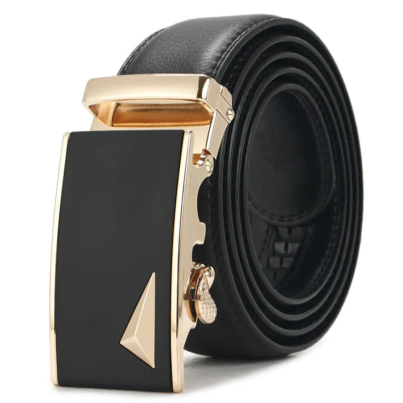 Genuine Leather Automatic Buckle Belt for Men