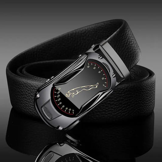 Men's High-Quality Leather Automatic Buckle Belt
