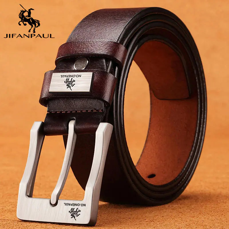 Men's Vintage Business Double-Layer Leather Belt