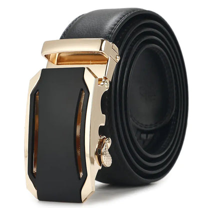 Genuine Leather Automatic Buckle Belt for Men