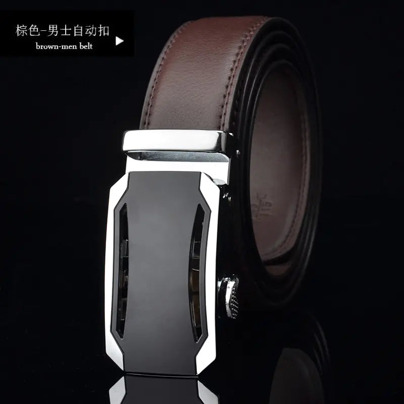 Men's Genuine Leather Automatic Buckle Belt