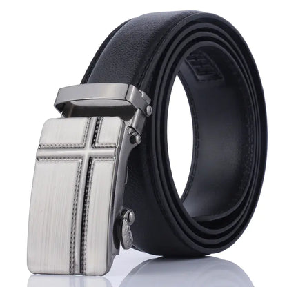 Men's Automatic Buckle Leather Belt for Youth