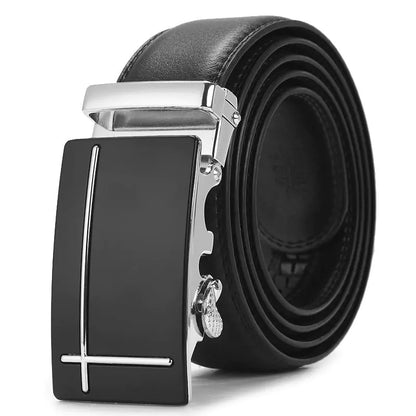 Genuine Leather Automatic Buckle Belt for Men