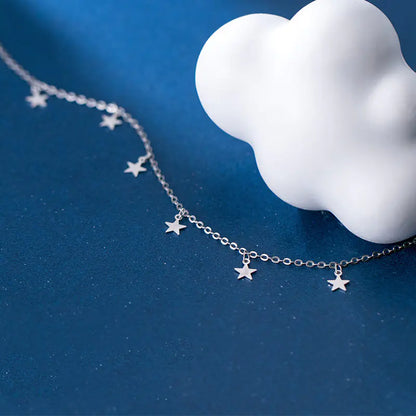 S925 Silver Star Necklace for Women - Trendy Design