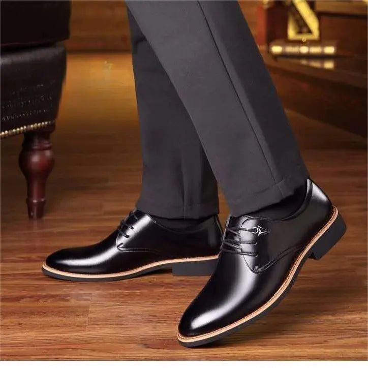 Men's Lace-up Leather Shoes for Formal Business