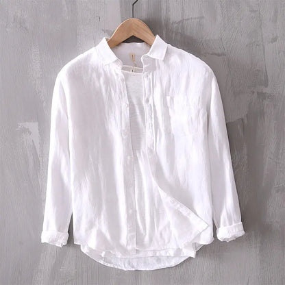 Men's Casual Loose Linen Long Sleeve Shirt