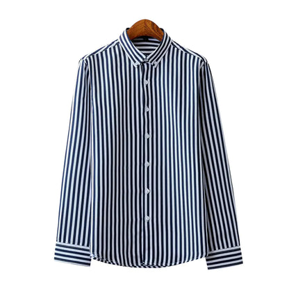 Men's Long Sleeve Striped Dress Shirt (Business Attire)