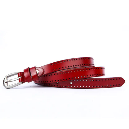 Women's Creative Hollow Leather Belt with Buckle