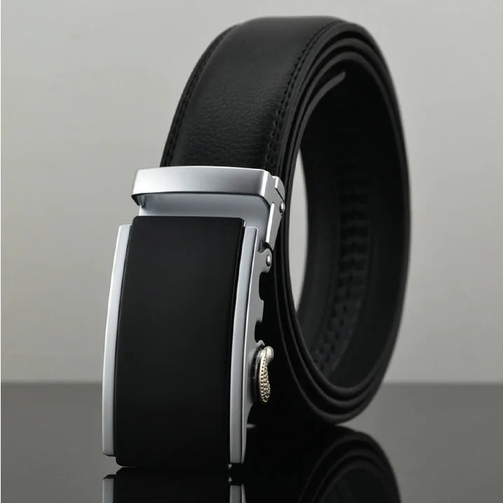 Men's Genuine Leather Automatic Buckle Belt (Customizable)
