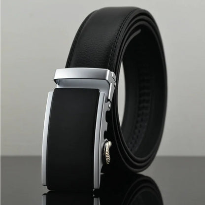 Men's Genuine Leather Automatic Buckle Belt (Customizable)