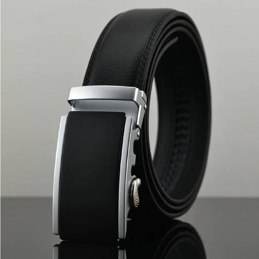 Men's Genuine Leather Automatic Buckle Belt (Customizable)