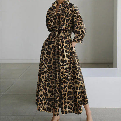 Fall Fashion Leopard Print Dress for Women