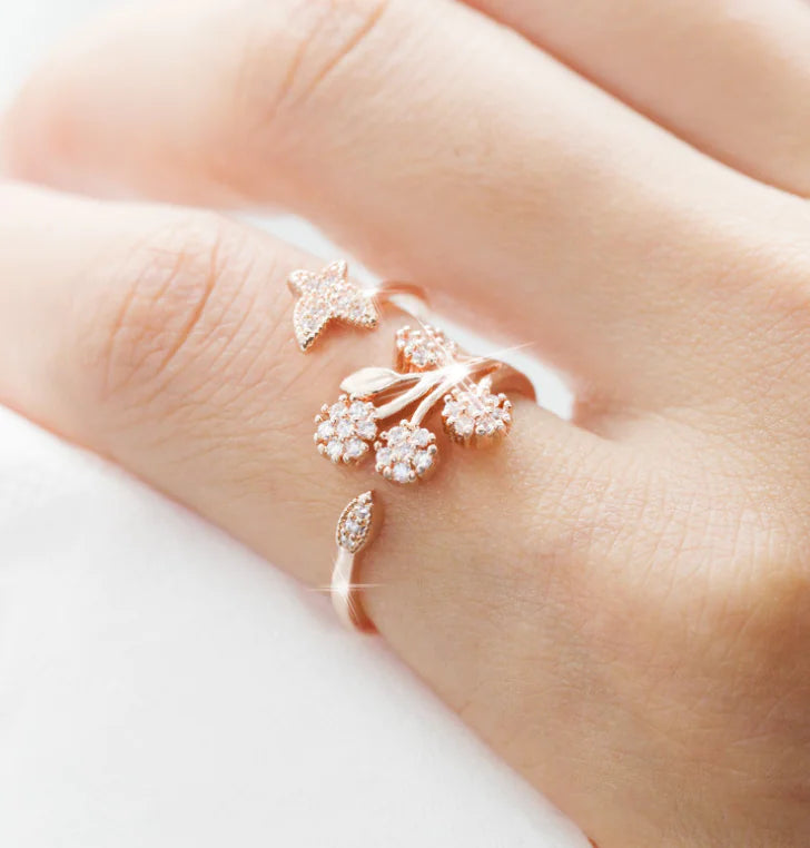 Dandelion Open Ring, Women's Fashion Adjustable Ring