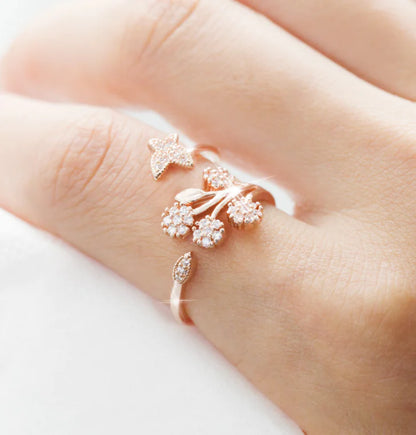 Dandelion Open Ring, Women's Fashion Adjustable Ring