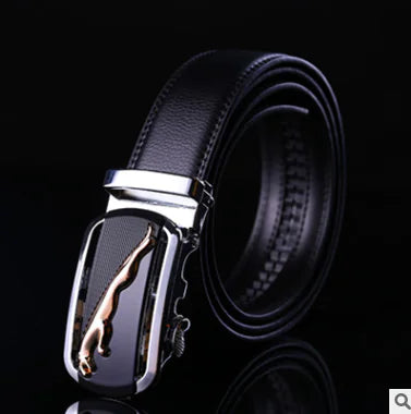 Automatic Buckle Leather Belt for Business Pants