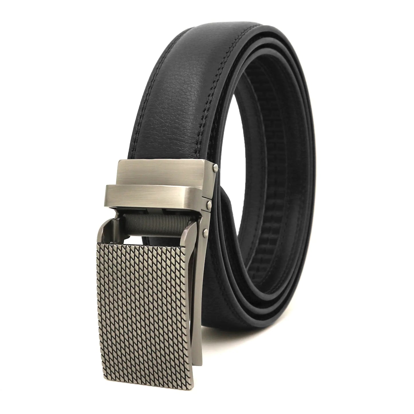 Men's Automatic Buckle Leather Belt - Genuine Cowhide