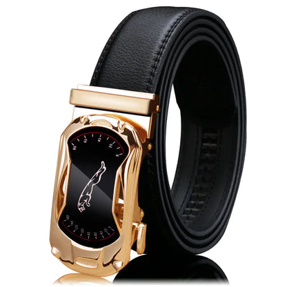Men's Premium Leather Belt with Automatic Buckle