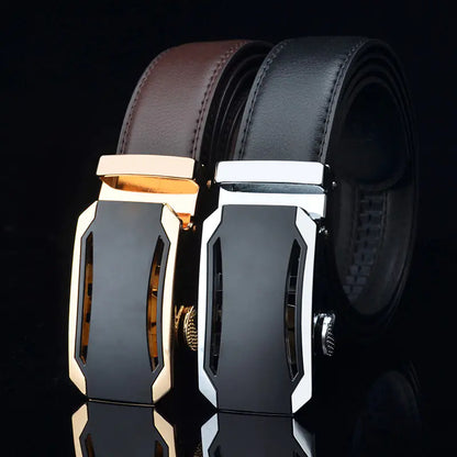 Men's Genuine Leather Automatic Buckle Belt
