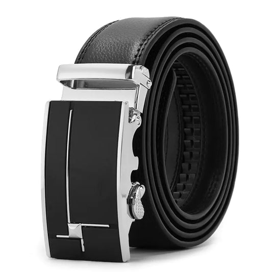 Genuine Leather Automatic Buckle Belt for Men