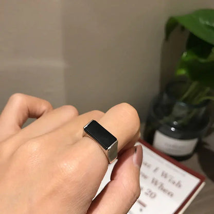Black Onyx Ring, White Turquoise Ring, Unique Design