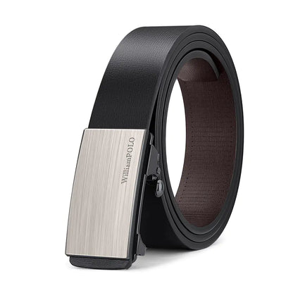 Genuine Leather Men's Belt with Automatic Buckle