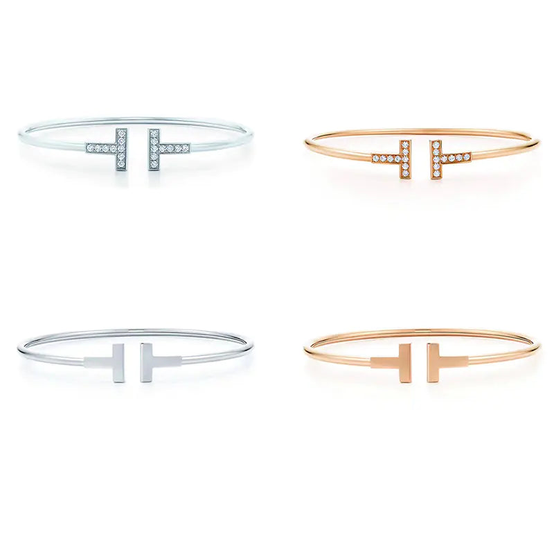 SHINETUNG S925 Fashion Bracelet & Double T Bangle