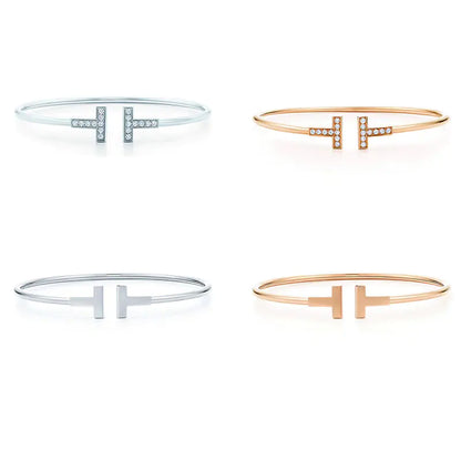 SHINETUNG S925 Fashion Bracelet & Double T Bangle