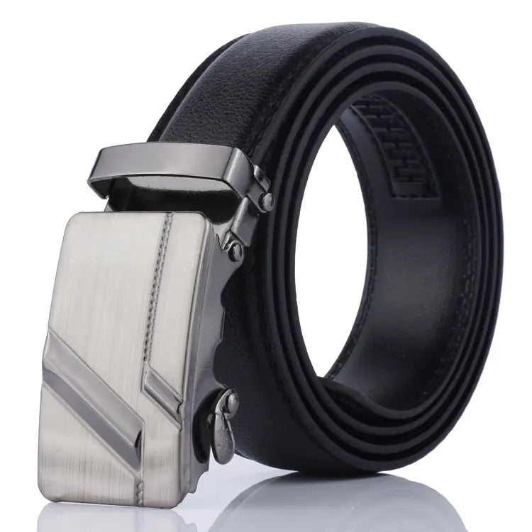 Men's Automatic Buckle Leather Belt for Youth
