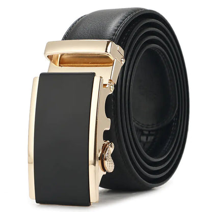 Genuine Leather Automatic Buckle Belt for Men