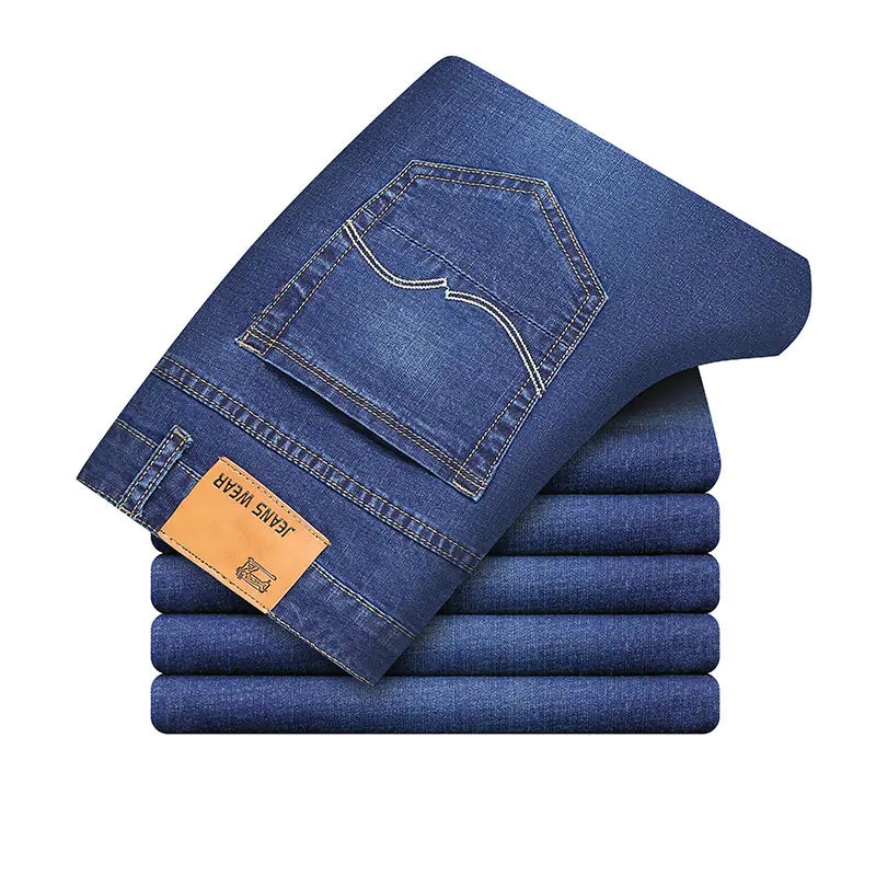 Men's Stretch Slim Fit Straight Loose Jeans