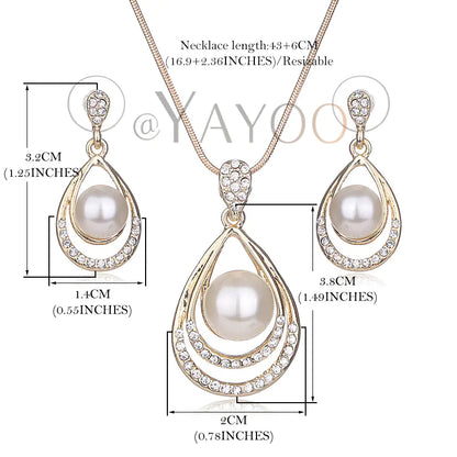 Bridal Necklace and Earring Set with Pearls