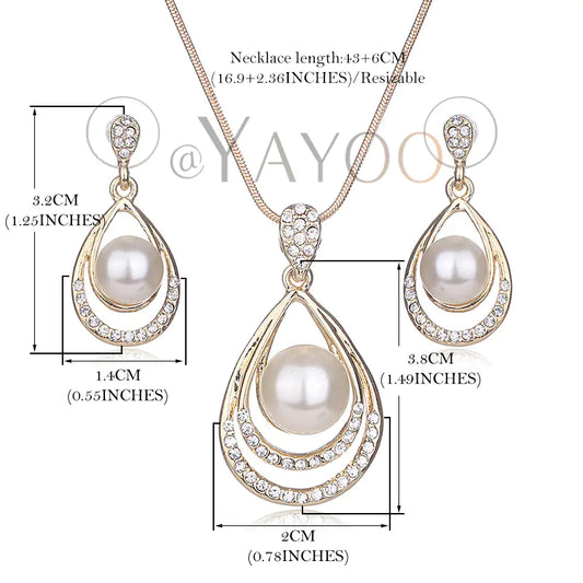 Bridal Necklace and Earring Set with Pearls