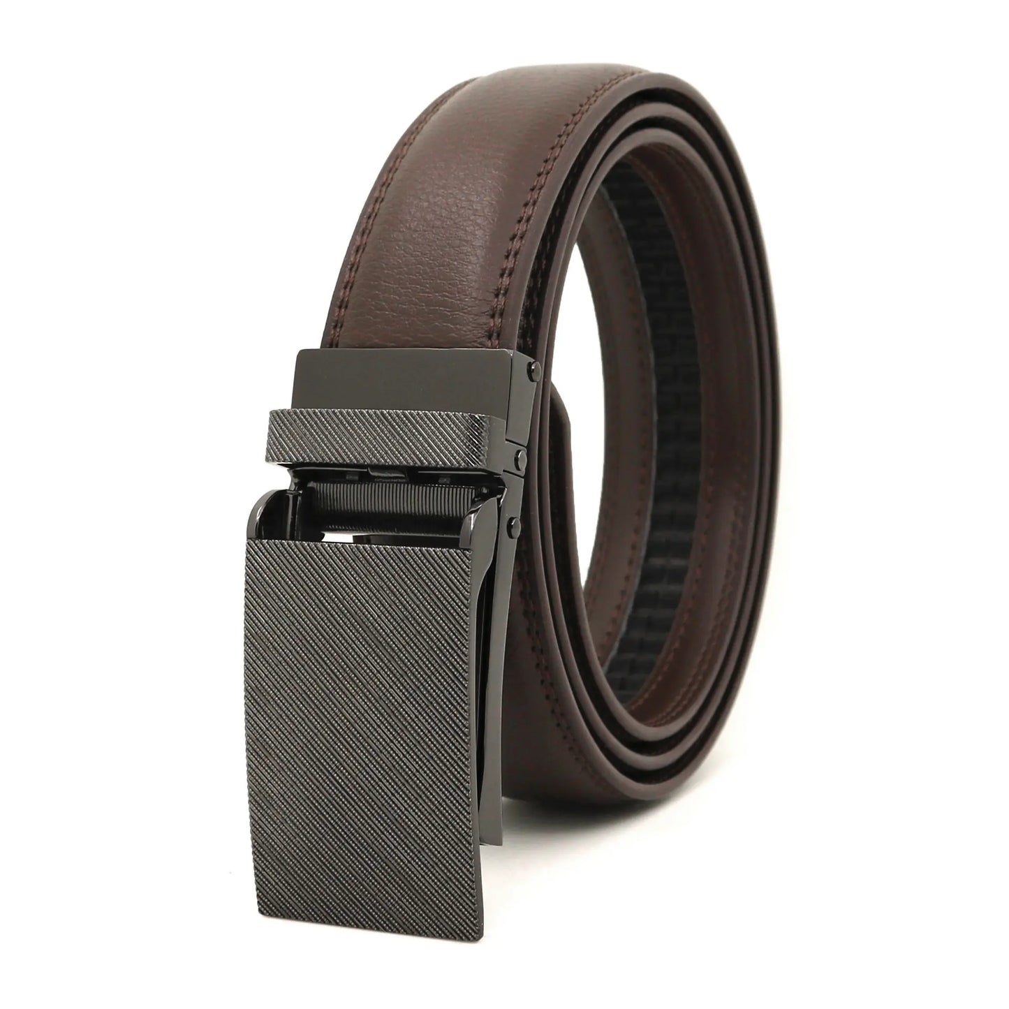 Men's Automatic Buckle Leather Belt - Genuine Cowhide