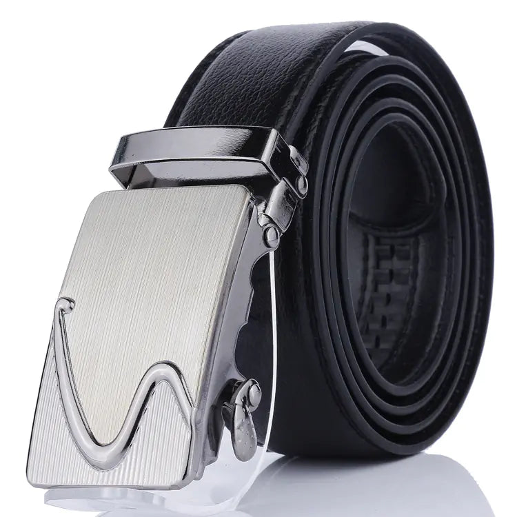 Men's Automatic Buckle Leather Belt for Youth