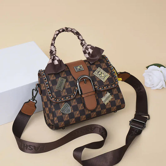 Fashion Leather Tote Bag - Vintage Floral Design (One)