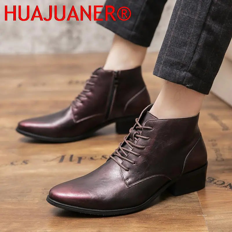 Elegant Men's Leather Dress Boots for Formal Occasions