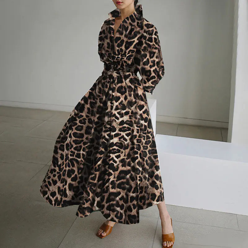 Fall Fashion Leopard Print Dress for Women