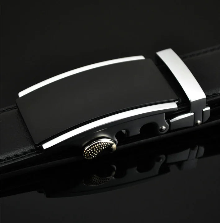 Men's Genuine Leather Automatic Buckle Belt (Customizable)