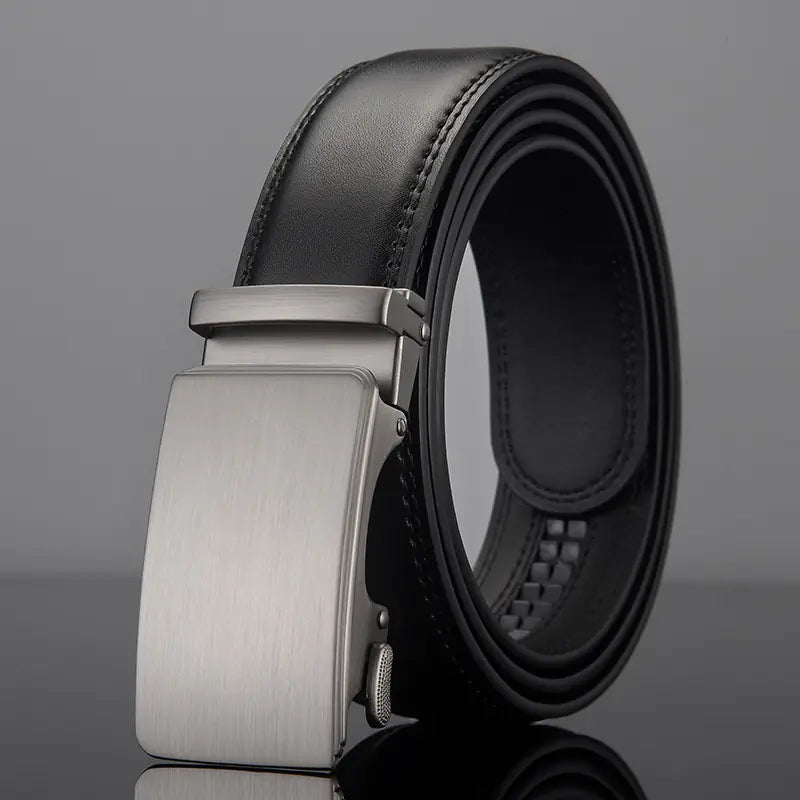 Men's Alloy Automatic Buckle Genuine Leather Belt