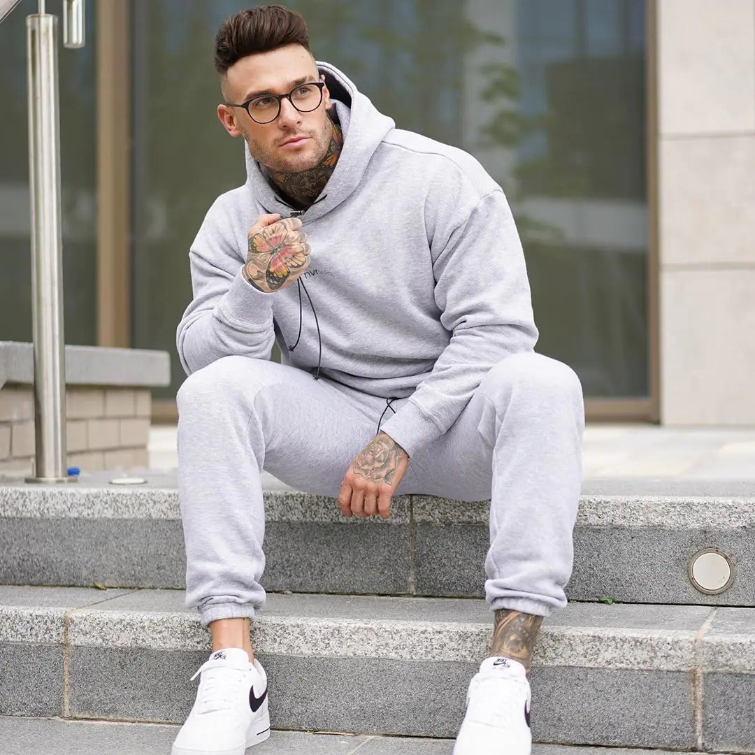 Men's Loose Hooded Sweater Suit for Autumn
