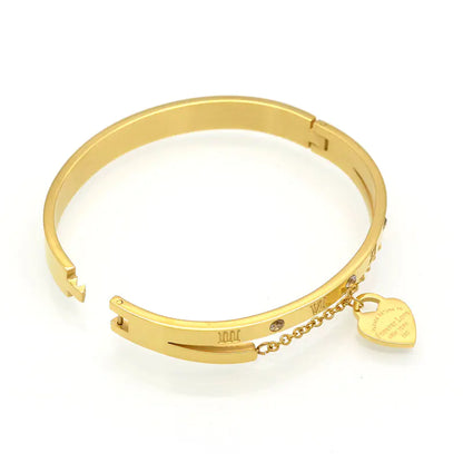 Heart-Shaped Bracelet and Bangle Set