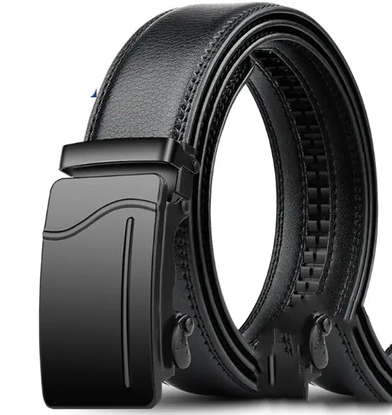 PrimeFit Men's Genuine Leather Auto-Lock Belt