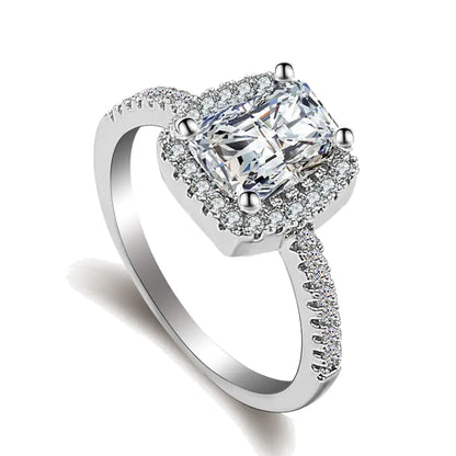 Sterling Silver Zirconia Ring, Imitation Diamond Ring