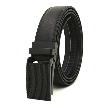 Men's Automatic Buckle Leather Belt - Genuine Cowhide